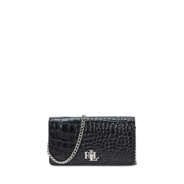 Black Embossed Crossbody Turn-Lock Tech Case Lauren 1