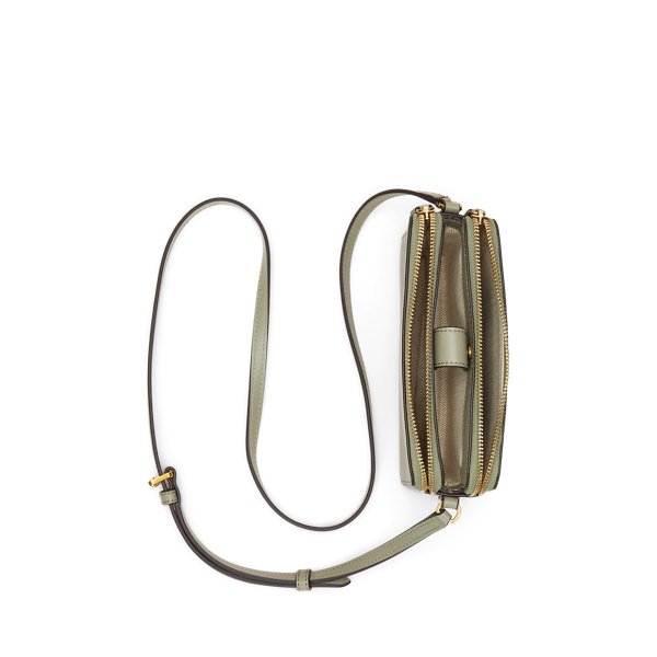 国内 Ralph Lauren Witley Leather Crossbody Wallet ボンベロゴ Leather Medium Witley Crossbody Wallet