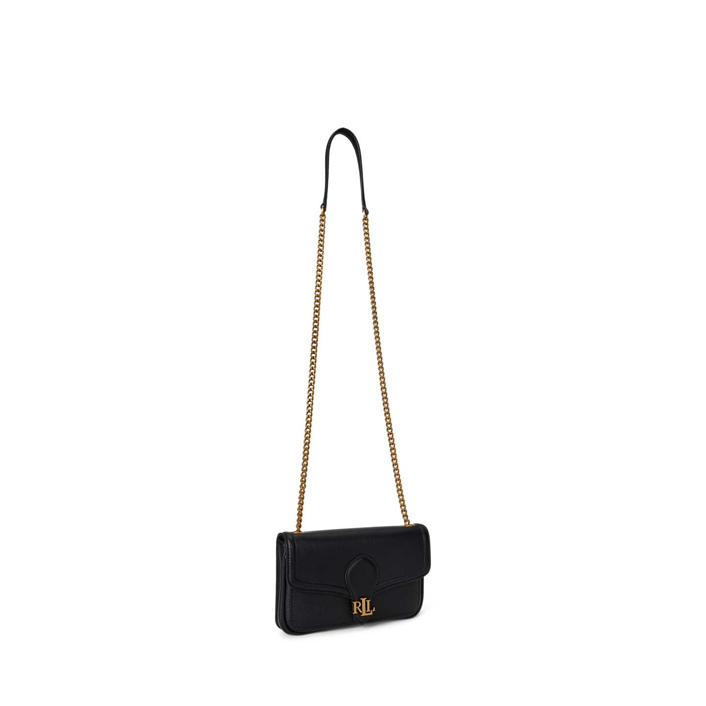 Женский кошелёк Ralph Lauren Pebbled Leather Bradley Crossbody Wallet, цвет: Чёрный — фото 1