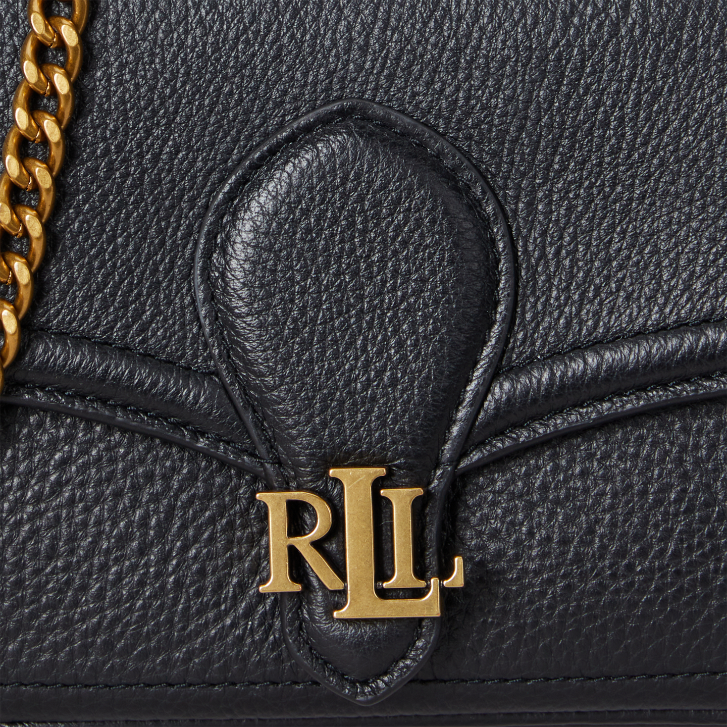 Женский кошелёк Ralph Lauren Pebbled Leather Bradley Crossbody Wallet, цвет: Чёрный — фото 4