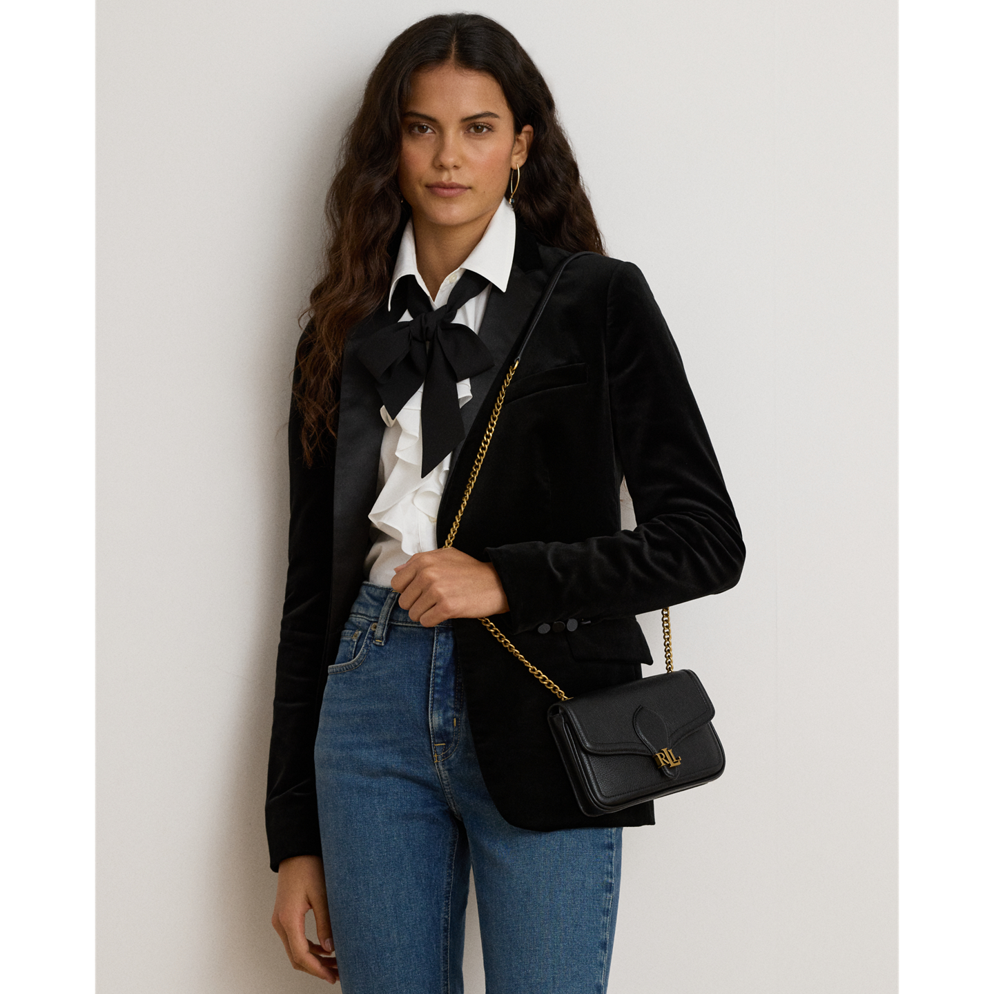 Женский кошелёк Ralph Lauren Pebbled Leather Bradley Crossbody Wallet, цвет: Чёрный — фото 5
