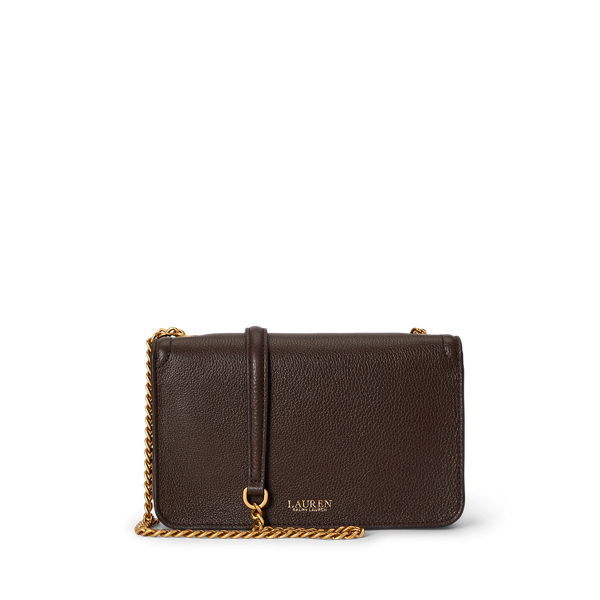 Chestnut Brown Pebbled Leather Bradley Crossbody Wallet Lauren 3