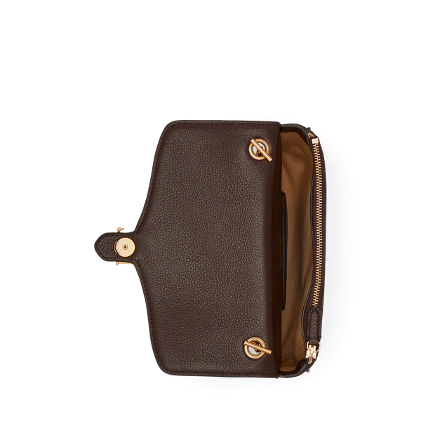 Chestnut Brown Pebbled Leather Bradley Crossbody Wallet Lauren 4