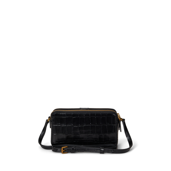 Black Embossed Medium Witley Crossbody Wallet Lauren 3