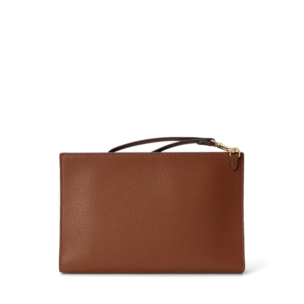 Gro&szlig;e Pochette Adley aus Narbenleder Lauren in Lauren-Sandbraun 2