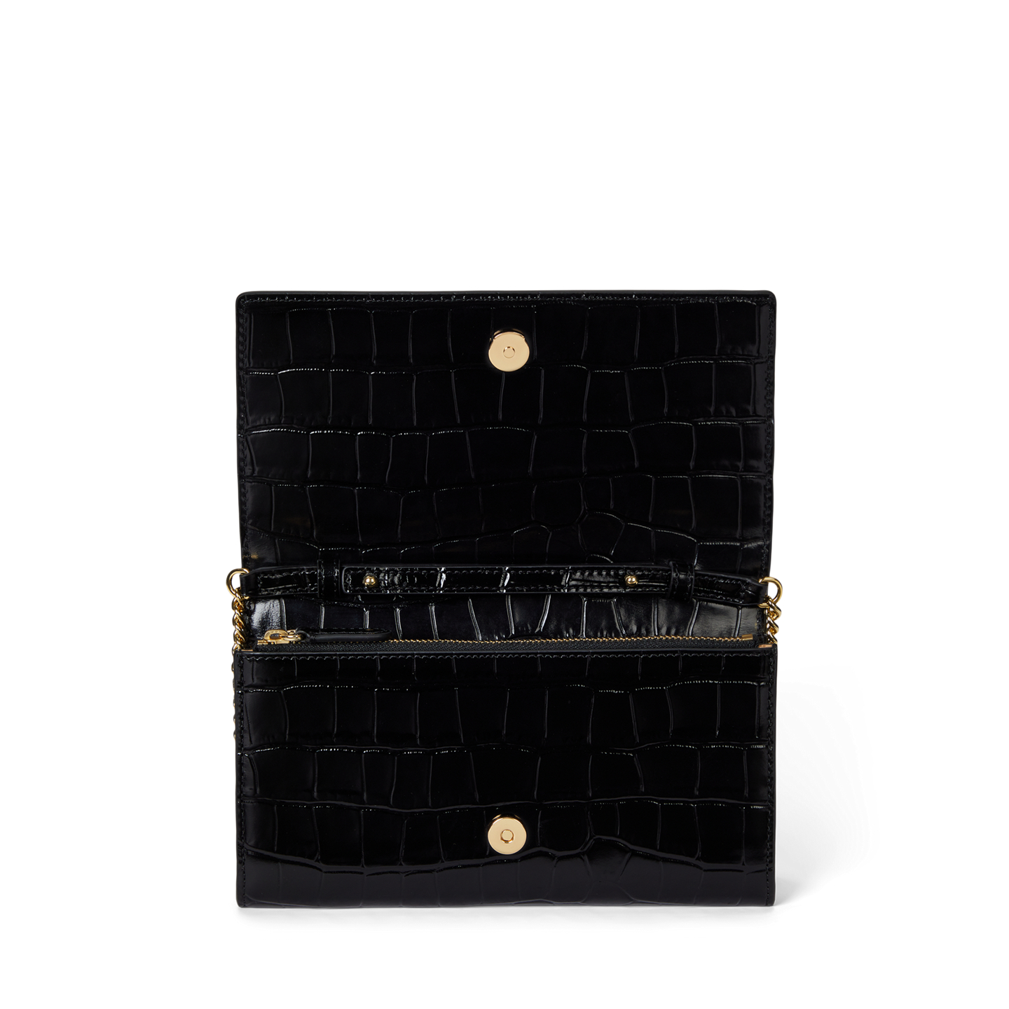 Женская сумка Ralph Lauren Croc-Embossed Medium Adair II Crossbody, цвет: Чёрный — фото 2