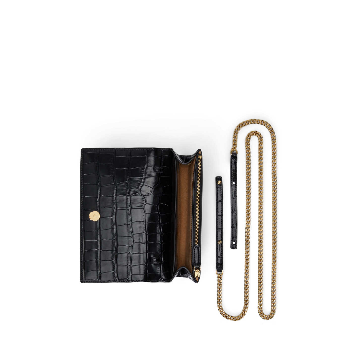 Женская сумка Ralph Lauren Croc-Embossed Medium Adair II Crossbody, цвет: Чёрный — фото 3