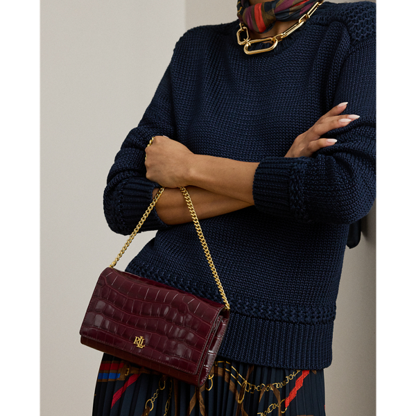 Croc-Embossed Medium Adair II Crossbody