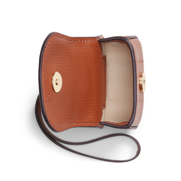 Lauren Tan Saffiano Leather Oval-Logo Pouch Charm Lauren 3