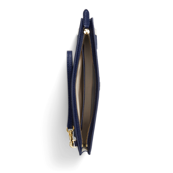 Gro&szlig;e Fischgrat-Pochette Adley Lauren in Navy gestreift 3