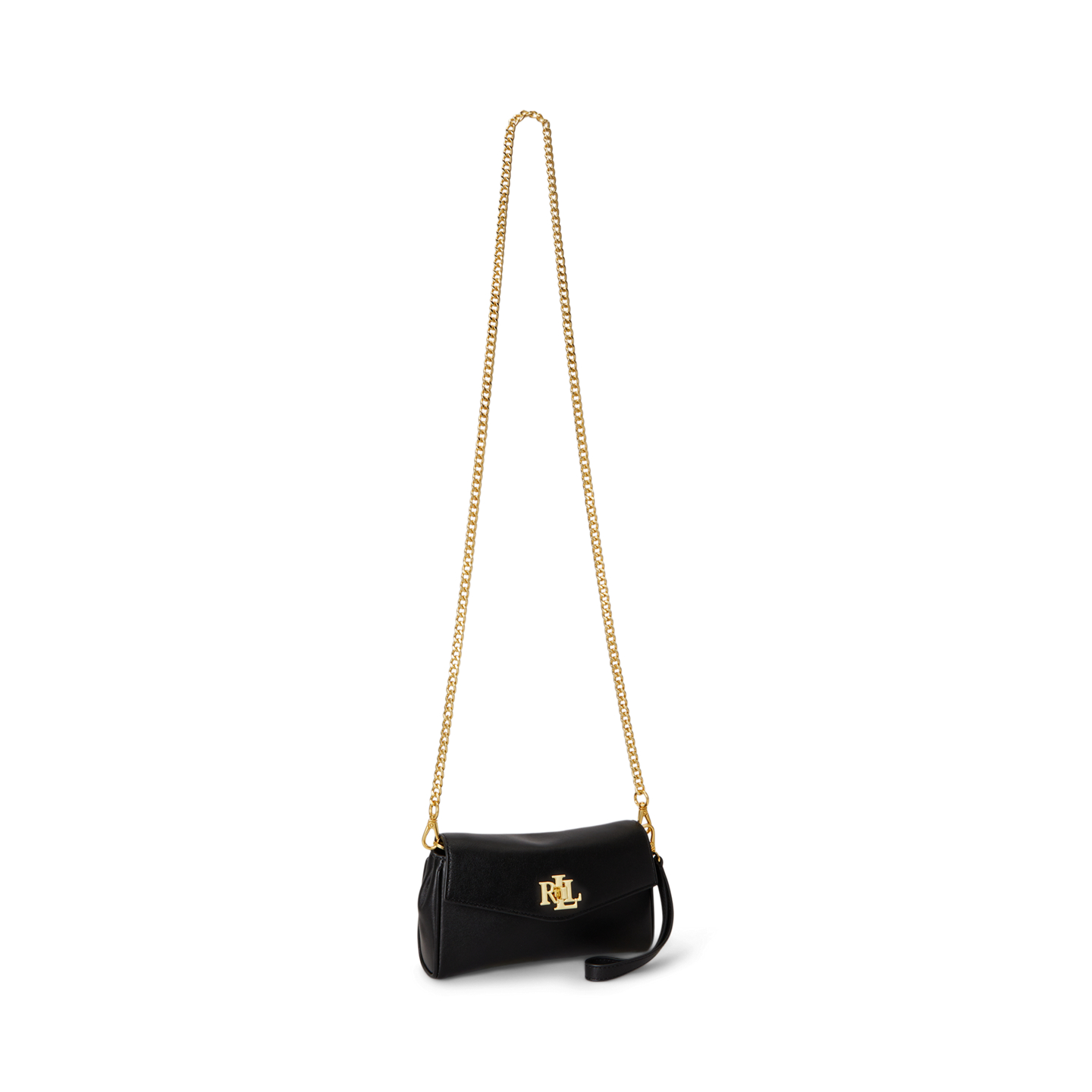 Женская сумка Ralph Lauren Nappa Turn-Lock Wristlet Crossbody, цвет: Чёрный — фото 1