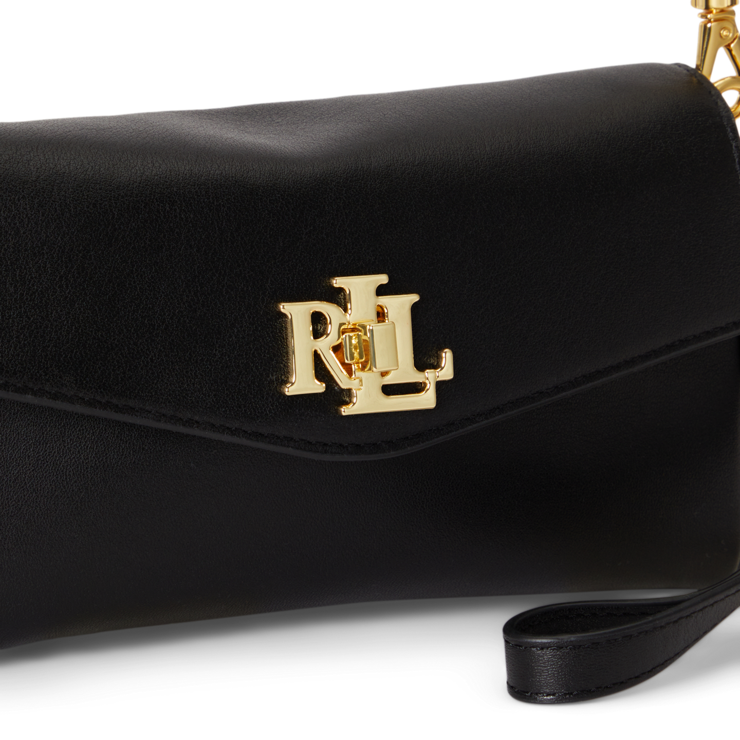 Женская сумка Ralph Lauren Nappa Turn-Lock Wristlet Crossbody, цвет: Чёрный — фото 4
