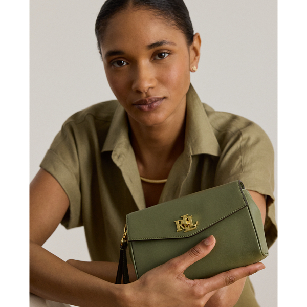 Sage Green Nappa Leather Tanner Crossbody Wallet Lauren 8