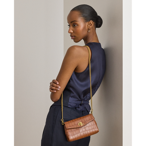 Lauren Tan Croc-Embossed Tanner Crossbody Wallet Lauren 6
