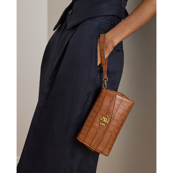 Lauren Tan Croc-Embossed Tanner Crossbody Wallet Lauren 7