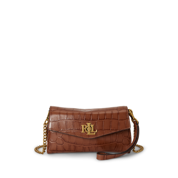 Lauren Tan Croc-Embossed Tanner Crossbody Wallet Lauren 1