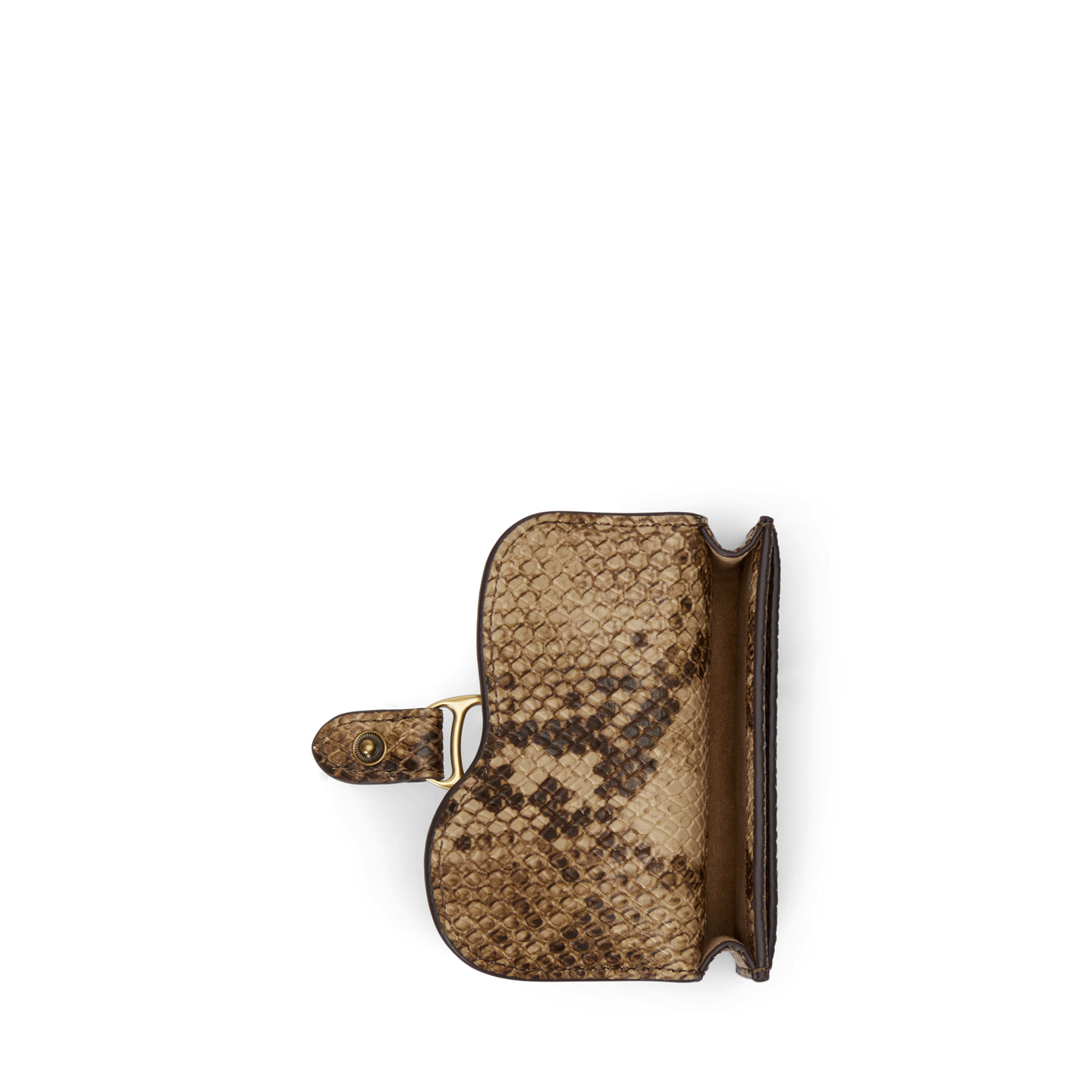 Женский кошелёк Ralph Lauren Python-Embossed Small Tasha Card Case, цвет: Рыжевато-коричневый разноцветный — фото 2
