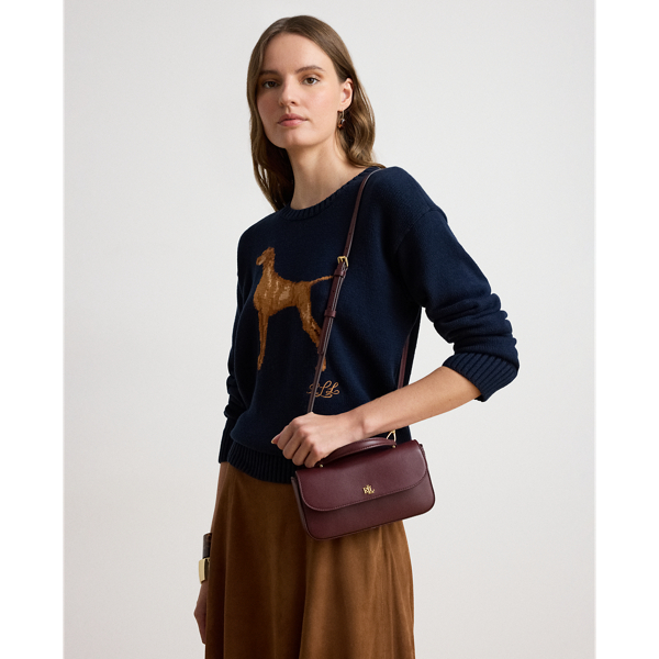 Dark Garnet Marcy Leather Crossbody Wallet Lauren 6