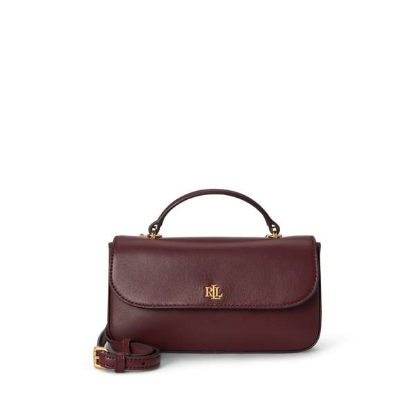 Dark Garnet Marcy Leather Crossbody Wallet Lauren 1