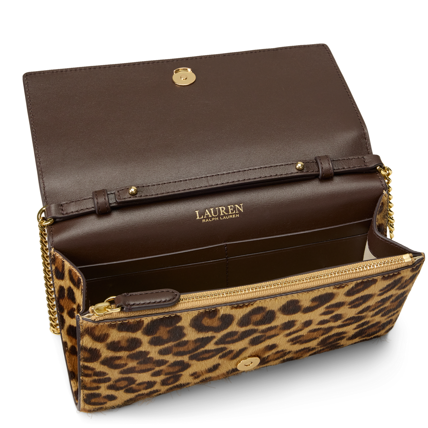 Женская сумка Ralph Lauren Print Haircalf Medium Adair II Crossbody, цвет: Леопардовый / Каштановый — фото 3