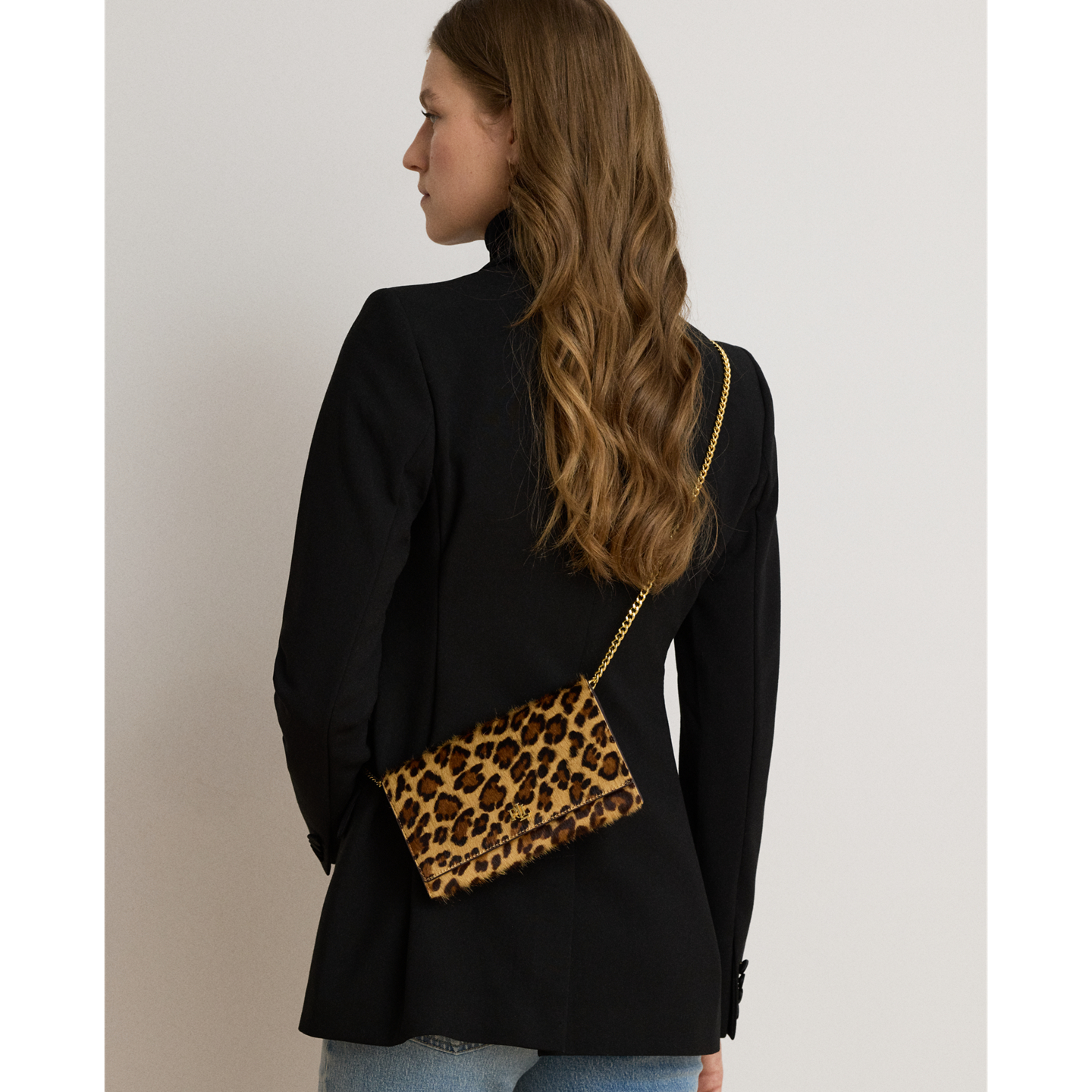 Женская сумка Ralph Lauren Print Haircalf Medium Adair II Crossbody, цвет: Леопардовый / Каштановый — фото 5
