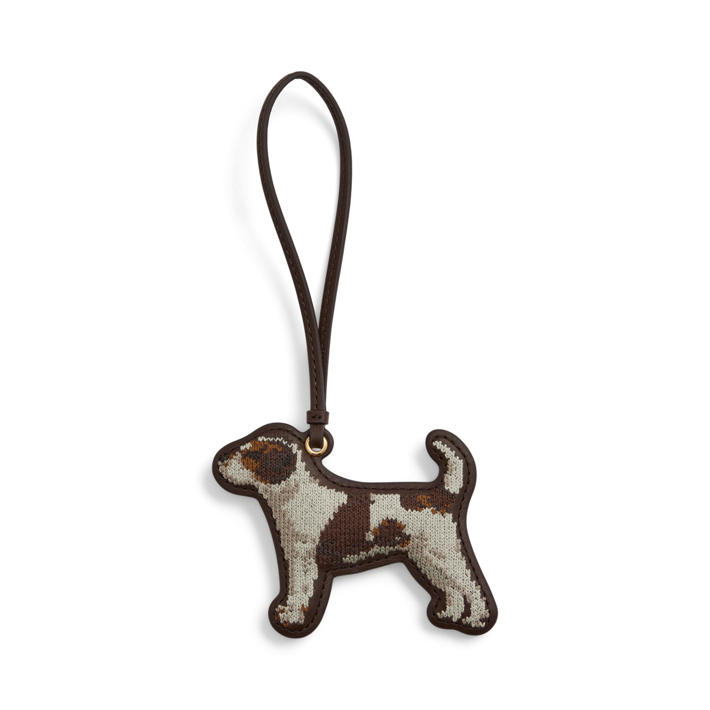 Брелок Ralph Lauren Embroidered Jack Russell Terrier Charm, цвет: Каштановый коричневый — фото 3