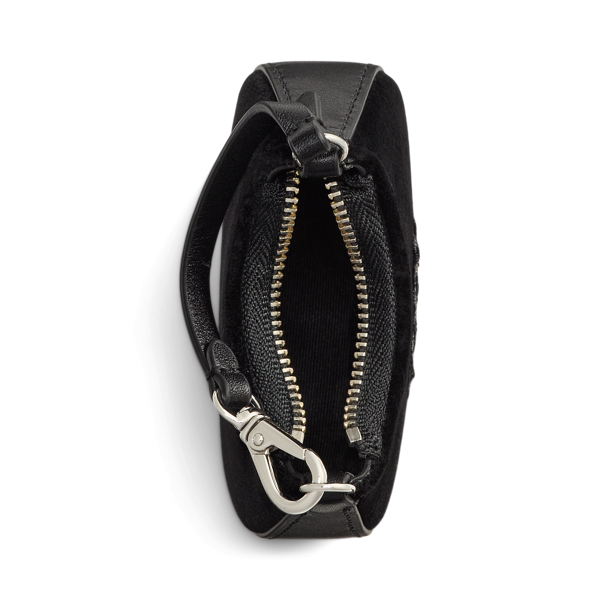 Marcy Embroidered-Logo Velvet Charm