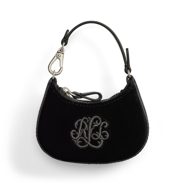 Marcy Embroidered-Logo Velvet Charm