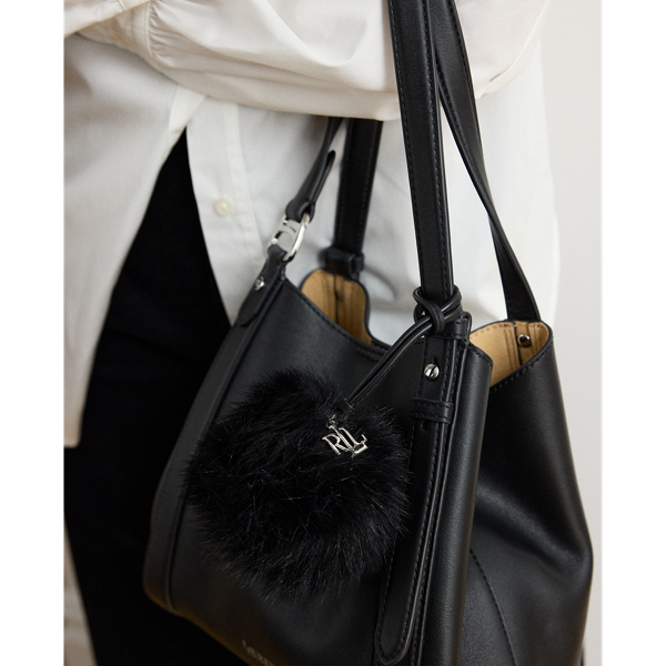 Leather & Shearling Pom-Pom Bag Charm