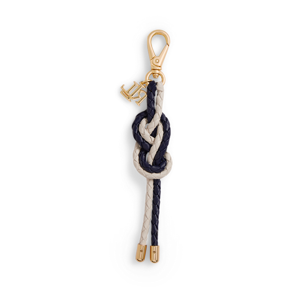 Refined Navy/Soft White Logo & Braided Leather Rope Knot Charm Lauren 2