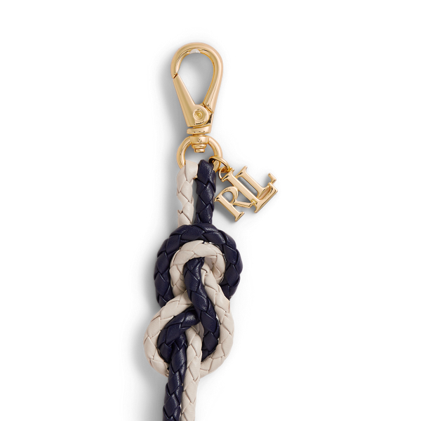 Refined Navy/Soft White Logo & Braided Leather Rope Knot Charm Lauren 4