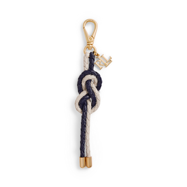 Refined Navy/Soft White Logo & Braided Leather Rope Knot Charm Lauren 1