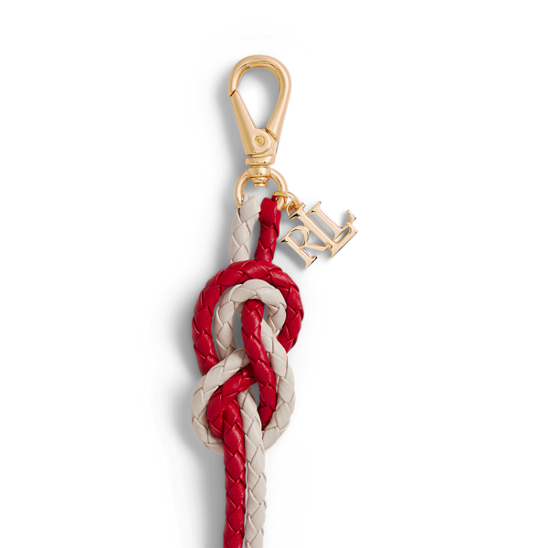 Logo & Braided Leather Rope Knot Charm