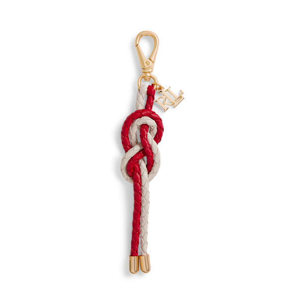 Logo & Braided Leather Rope Knot Charm