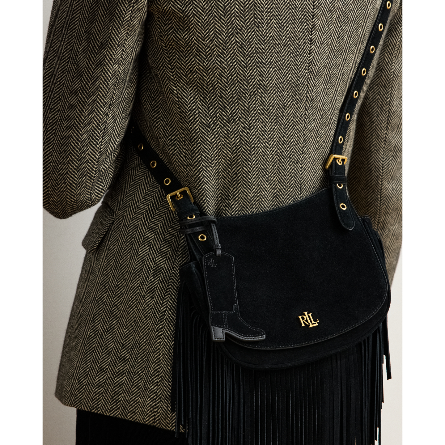 Женский брелок Ralph Lauren Suede Boot Charm, цвет: Чёрный — фото 2
