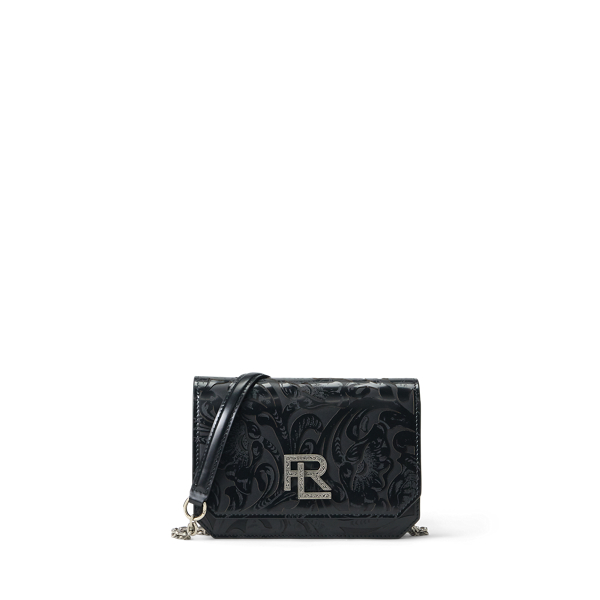 Black RL 888 Tooled Mini Crossbody Chain Ralph Lauren Collection 1