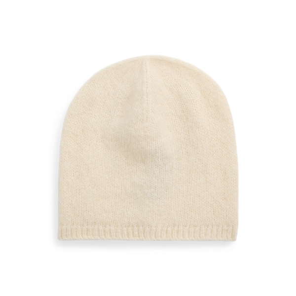 Classic Cream Brushed Cashmere-Silk Hat Ralph Lauren Collection 1