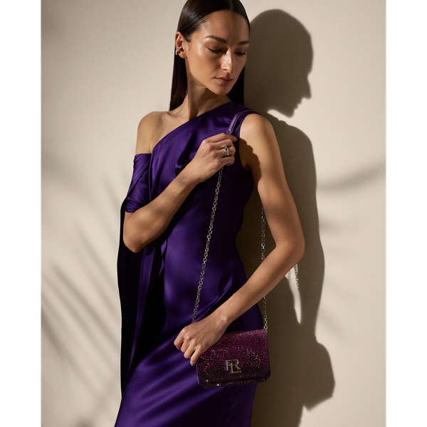 Ralph Lauren★RL 888 カーフスキン ミニバッグ ロゴ チェーン Ralph Lauren Collection RL 888 Mini Leather Chain Crossbody