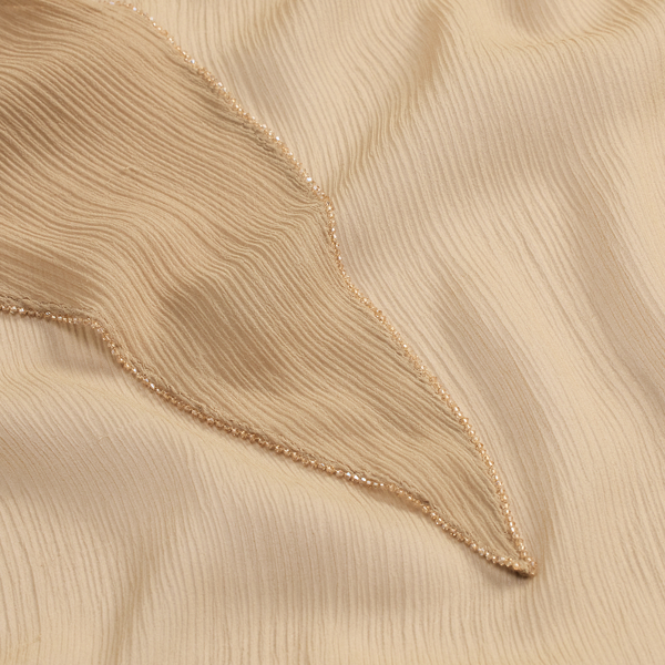 Foulard losange perl&eacute; mousseline de soie Ralph Lauren Collection en Sable 3