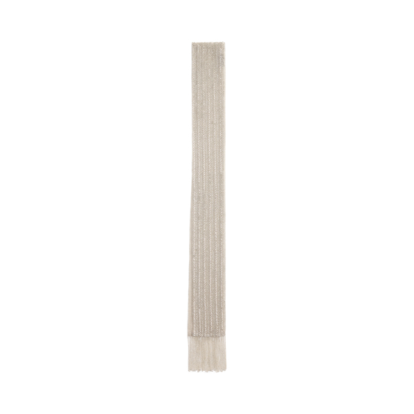 Beaded Fringe-Trim Georgette Scarf