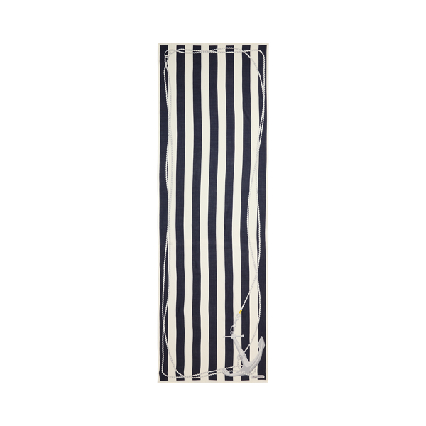 Icon Navy/Cream Striped Cashmere-Silk Pashmina Scarf Ralph Lauren Collection 2