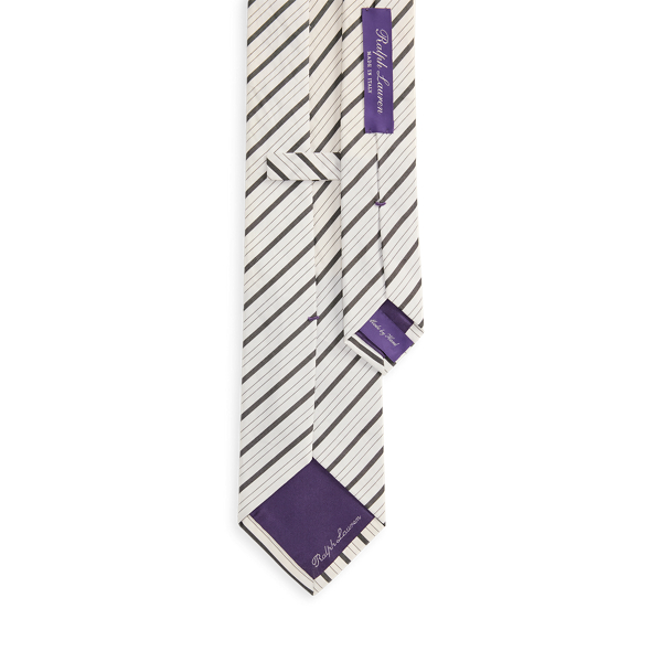 Gestreifte Krawatte aus Baumwolle Ralph Lauren Collection in Schwarz/Wei&szlig; 2