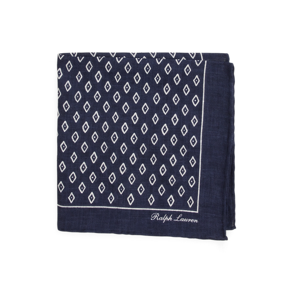 Art Deco-Print Linen Neckerchief