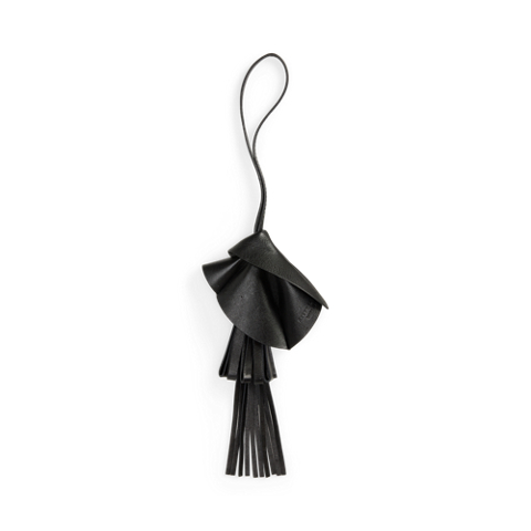 Женский брелок Ralph Lauren Floral Lambskin Bag Charm, цвет: Чёрный