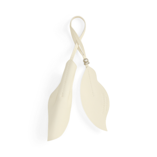 Breloque de sac fleur en vachette Ralph Lauren Collection en Cr&egrave;me luxueux 2