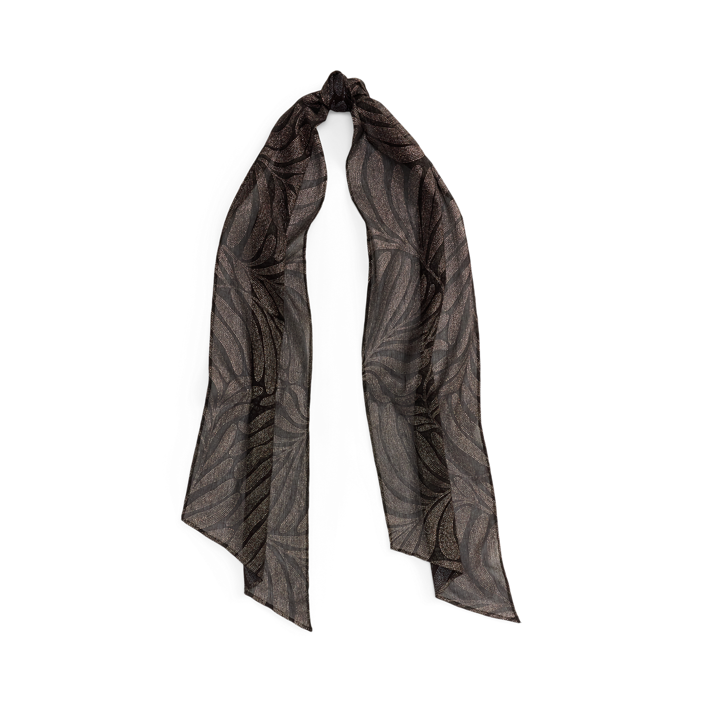 Женский шарф Ralph Lauren Foiled Crinkle Chiffon Wrap, цвет: Тёмно-коричневый разноцветный — фото 2