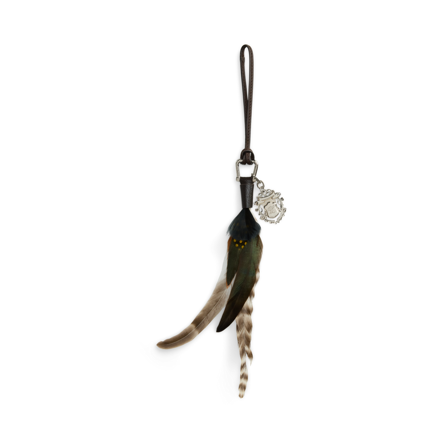 Женский брелок Ralph Lauren Goatskin & Feathers Bag Charm, цвет: Коричневый разноцветный — фото 5