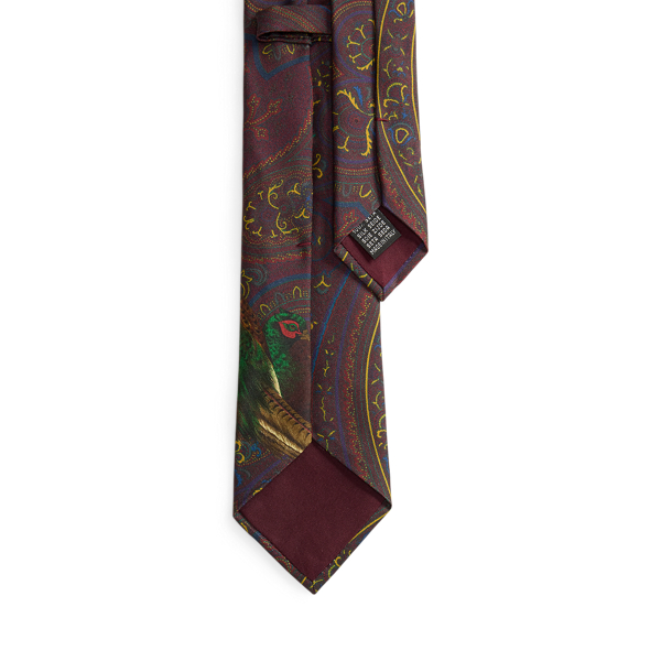 Luggage Brown Multi Pheasant Paisley Silk Twill Tie Ralph Lauren Collection 2