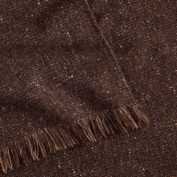 Brown Multi Wool-Blend Donegal Tweed Fringe Scarf Ralph Lauren Collection 4