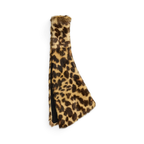 Tan Multi Leopard-Print Haircalf Scarf Ralph Lauren Collection 2